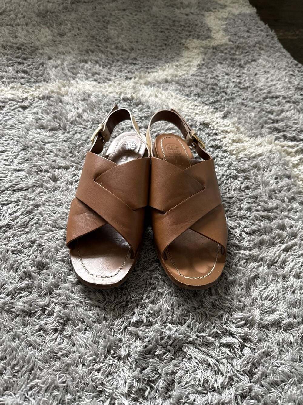 Tory Burch Ines Leather Crisscross Slingback Sandals